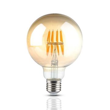 V-TAC VT-2019 LED Filament Globe Ampoule 8W Е27 G95 Effet Vintage Ambre Couleur Blanc Chaud Lumière 2200K sku 217145
