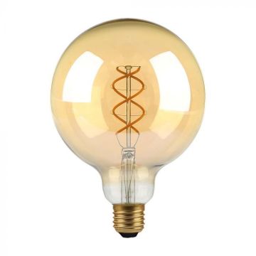 V-TAC VT-2085 Ampoule globe E27 LED 4,8W G125 filament Lumière Ambre Vintage 1800K - 217216