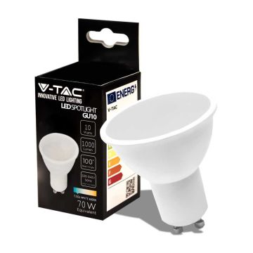 V-TAC PRO VT-271 Ampoule spot à puce LED Samsung SMD 10W GU10 100° blanc froid 6500K satiné - SKU 21880