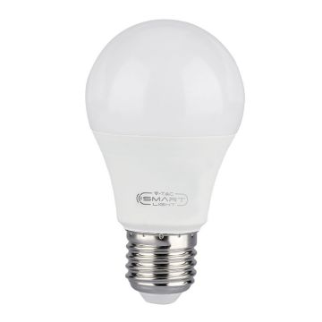 V-TAC VT-5109 Ampoule LED WiFi intelligente E27 8,5 W A65 RVB et 3 en 1 dimmable gestion des applications pour smartphone alexa google - sku 2998
