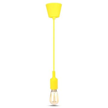 V-TAC VT-7228 Douille de suspension décorative en silicone 1MT connexion E27 couleur jaune sku 3485