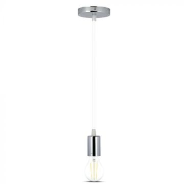 Lampadario Moderno 1MT E27 Elegant Stylish Ф36mm White Chrome Lampadario Moderno 1MT E27 Elegant Stylish Ф36mm White Chrome