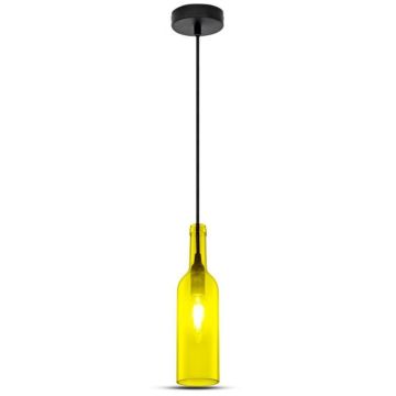 V-TAC VT-7558 Lustre bouteille en verre décoratif LED 1MT E14 douille Ф72mm couleur jaune sku 3773 V-TAC VT-7558 Lustre bouteille en verre décoratif LED 1MT E14 douille Ф72mm couleur jaune sku 3773