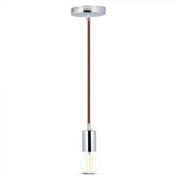 V-TAC VT-7338 Lustre suspendu 1MT E27 en métal avec câble de couleur marron Ф39mm IP20 - SKU 3784 V-TAC VT-7338 Lustre suspendu 1MT E27 en métal avec câble de couleur marron Ф39mm IP20 - SKU 3784