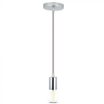 V-TAC VT-7338 Lumière Pendant 1MT E27 coupelle métallique Ф39mm câble gris - SKU 3786 V-TAC VT-7338 Lumière Pendant 1MT E27 coupelle métallique Ф39mm câble gris - SKU 3786