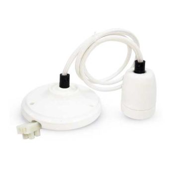 V-TAC VT-7998 Lumière Pendant 1MT E27 lampe à porcelaine haute fréquence Ф47mm IP20 blanc - sku 3803 V-TAC VT-7998 Lumière Pendant 1MT E27 lampe à porcelaine haute fréquence Ф47mm IP20 blanc - sku 3803