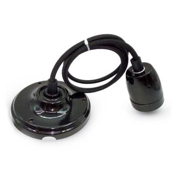 V-TAC VT-7998 Lumière Pendant 1MT E27 lampe à porcelaine haute fréquence Ф47mm IP20 noir - sku 3804 V-TAC VT-7998 Lumière Pendant 1MT E27 lampe à porcelaine haute fréquence Ф47mm IP20 noir - sku 3804