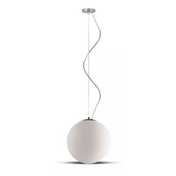 V-TAC VT-7251 Suspension en verre acrylique 1MT E27 finition métal chromé Ø250mm - sku 3839 V-TAC VT-7251 Suspension en verre acrylique 1MT E27 finition métal chromé Ø250mm - sku 3839