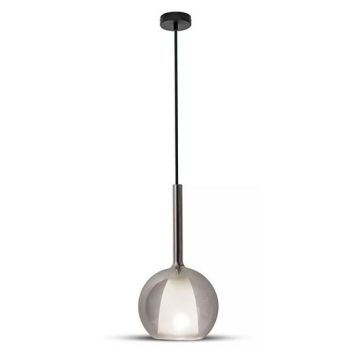 V-TAC VT-7304 Lumière pendante 1MT E27 designer en verre double Gris bronze + blanc Ф250mm - sku 3876 V-TAC VT-7304 Lumière pendante 1MT E27 designer en verre double Gris bronze + blanc Ф250mm - sku 3876
