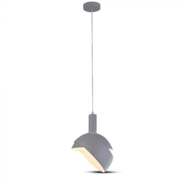 V-TAC VT-7100-G Lustre Led avec abat-jour E14 suspension en plastique + aluminium Ø180mm couleur gris mat SKU 3922