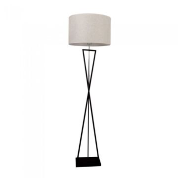 V-TAC VT-7913 Lampadaire design avec abat-jour ronde ivoire avec auvent en métal noir et support E27 - sku 40411 V-TAC VT-7913 Lampadaire design avec abat-jour ronde ivoire avec auvent en métal noir et support E27 - sku 40411