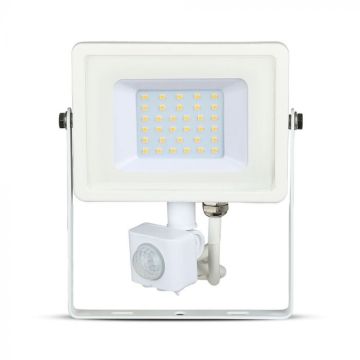 V-TAC PRO VT-30-S projecteur LED 30W chip samsung smd avec sensor PIR 6400K slim noir IP65 - SKU 459