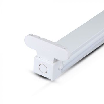V-TAC VT-15021 Plafonnier en aluminium nu pour 2 tubes LED T8 G13 de 150CM double usage intérieur sans écran - SKU 6057