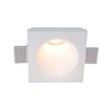 V-TAC VT-11009 spot led plâtre encastré carré GU10 couleur blanche oblique soft light sku 6772