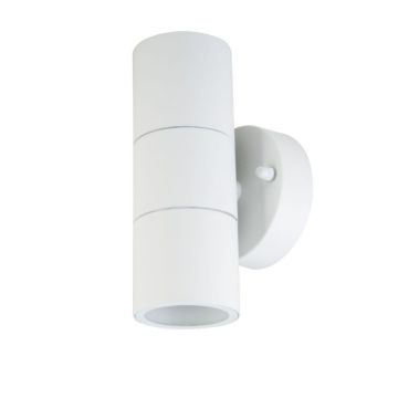 V-TAC VT-7662 applique en acier inoxydable rond corps blanc 2xGU10 up&down douille IP44 – SKU 7570