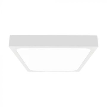 V-TAC VT-8624SW-SQ Plafonnier LED 24W micro-ondes intégré détecteur de mouvement IP44 carré blanc 360° 4000K - 7667
