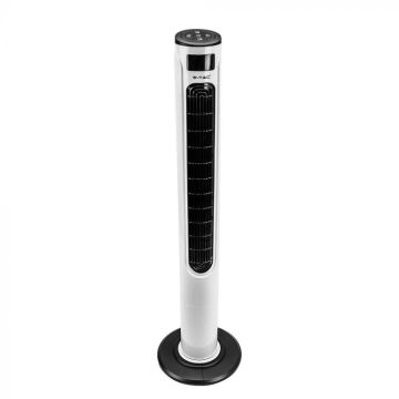 V-TAC VT-5547 Ventilateur tour 55W 1160mm avec affichage de la température et télécommande abs couleur blanche ip20 - sku 7902