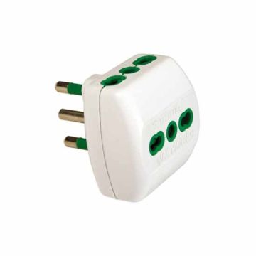 Adaptateur à trois voies plug italian std. 2P+E 16A 3 prises italian-dual-size std. 2P+E 16A Corps blanc Fanton 82180 Adaptateur à trois voies plug italian std. 2P+E 16A 3 prises italian-dual-size std. 2P+E 16A Corps blanc Fanton 82180