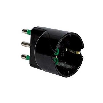 Adaptateur prise italienne Prise 16A italien/allemand 16A std. 2P+T couleur noir Fanton 82611-E Adaptateur prise italienne Prise 16A italien/allemand 16A std. 2P+T couleur noir Fanton 82611-E