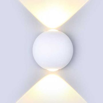 V-TAC VT-836 6W COB LED applique murale en aluminium blanc blanc chaud 3000K IP65 - SKU 8301