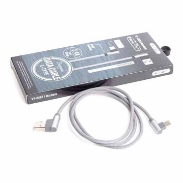 V-TAC VT-5362 câble de données 1M Type-C USB 2.0 Nylon Gray Diamond Series - sku 8639 V-TAC VT-5362 câble de données 1M Type-C USB 2.0 Nylon Gray Diamond Series - sku 8639