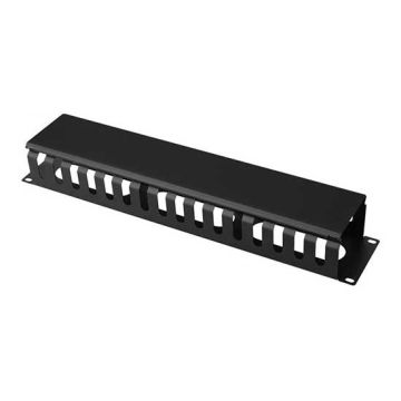 Organisateur de câble 2U pour Armoire rack 19" acier couleur noir RAL 9005 Organisateur de câble 2U pour Armoire rack 19" acier couleur noir RAL 9005