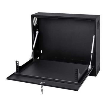 Armoire rack suspendu 19" 2U 130mm acier couleur noir RAL 9005 avec porte pour appareils CCTV DVR / NVR Armoire rack suspendu 19" 2U 130mm acier couleur noir RAL 9005 avec porte pour appareils CCTV DVR / NVR