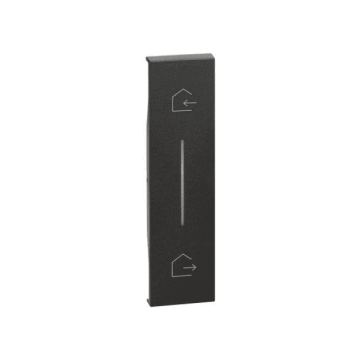 Couvercle BTicino Living Now symbole entrée/sortie pour commande de scénario sans fil 1 module - noir KG40