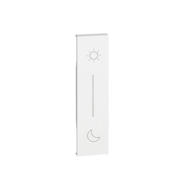 Couvercle BTicino Living Now symbole jour/nuit éclairable pour commande de scénario sans fil 1 module - blanc KW41