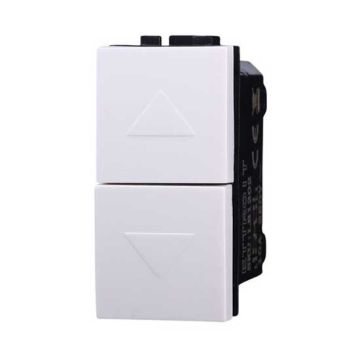 ETTROIT Bouton double 1P+1P NO pour volet roulant montée et descente compatible avec Bticino Livinglight/international couleur blanc LB1202