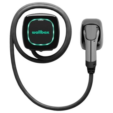 Wallbox Chargeur voiture électrique Pulsar Plus station 7,4 kW, connecteur Type 2 avec câble de 5 mètres. Connectivité Bluetooth et Wi-Fi