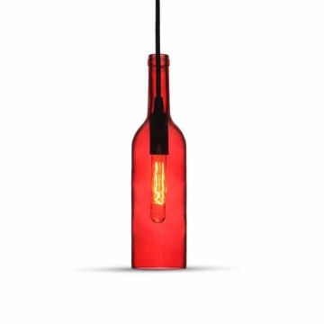 V-TAC VT-7558 Lustre décoratif en forme de bouteille à led 1MT E14 Ф72mm en verre rouge sku 3769 V-TAC VT-7558 Lustre décoratif en forme de bouteille à led 1MT E14 Ф72mm en verre rouge sku 3769