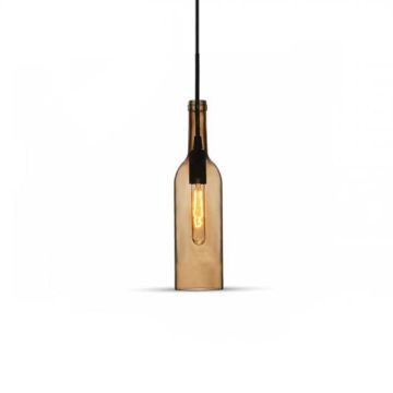 Pendant Light 1MT E14 Bottle Shape Ф72mm - Mod. VT- 7558 - SKU 3776 - Verre Marron Pendant Light 1MT E14 Bottle Shape Ф72mm - Mod. VT- 7558 - SKU 3776 - Verre Marron