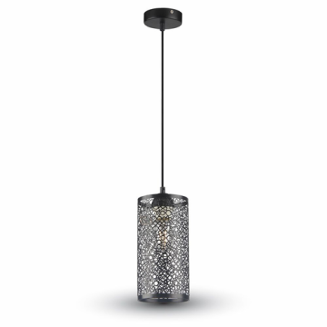 V-TAC VT-7131-MB Lustre E27, douille cylindrique en nid d'abeille en métal satiné noir mat Ф130mm - SKU 3825 V-TAC VT-7131-MB Lustre E27, douille cylindrique en nid d'abeille en métal satiné noir mat Ф130mm - SKU 3825
