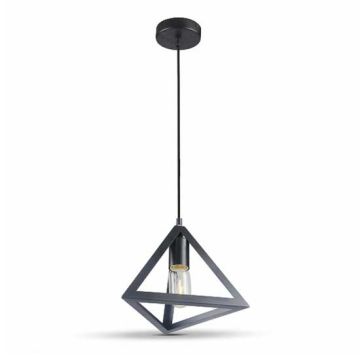V-TAC VT-7141-MB Lustre pyramide triangulaire Douille LED 1MT E27 Ф250mm en métal noir mat - 3832 V-TAC VT-7141-MB Lustre pyramide triangulaire Douille LED 1MT E27 Ф250mm en métal noir mat - 3832