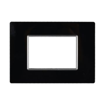 ETTROIT AN84302 Plaque en verre 3P Série Moon 3P Couleur Noir Compatible avec Bticino Axolute