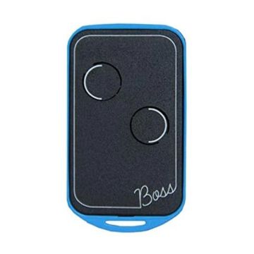 Emetteur 2 canaux code fixe couplage quartz 30.900 Mhz automatisme portail auto-apprentissage Nologo BOSS-QC2-B - Bleu