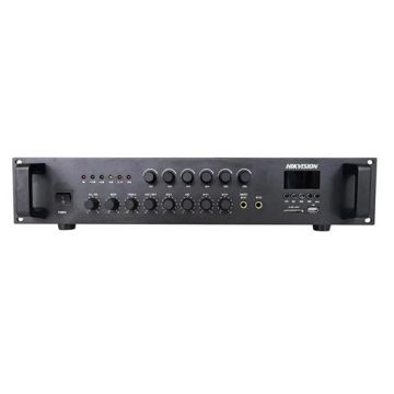 Hikvision DS-QAE0A120G1-VB6/EU Amplificateur de sonorisation analogique 120 W 6 zones avec Bluetooth, USB, contrôle du volume indépendant et montage en rack