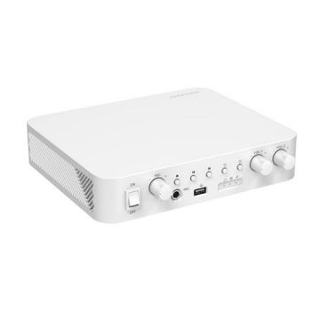 Amplificateur analogique Hikvision DS-QAE0A60G1-VB 60W avec entrées Bluetooth, USB, RCA et microphone pour systèmes audio