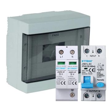 Panneau de champ AC monophasé, tableau de distribution pour système photovoltaïque léger de 3Kw avec 8 modules étanches IP40