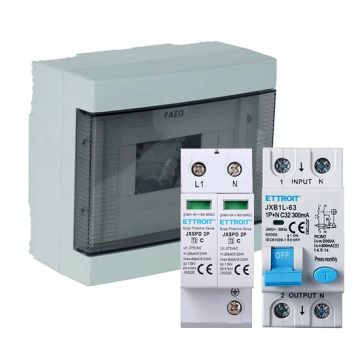 Panneau de champ AC monophasé, tableau de distribution pour système photovoltaïque léger 6Kw avec 8 modules étanches IP40
