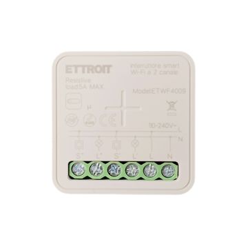Module de commande intelligent WiFi 2 canaux ETTROIT pour éclairage/appareils électroménagers 110-240 V Max 10 A Tuya ETWF4009