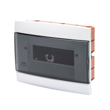 Tableau électrique encastré GEWISS GW40225TB à 8 modules, blanc laiteux