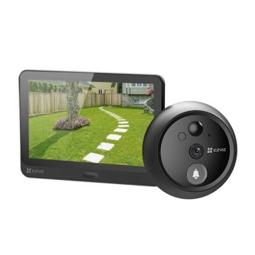 EZVIZ HP4 Interphone Intelligent Wi-Fi avec Vidéo HD 1080p, Champ de Vision 155°, Audio Bidirectionnel, Écran 4,3", Slot Carte SD, Contrôle via Smartphone