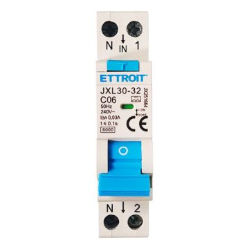 ETTROIT Magnétothermique différentiel 1P+N 6A 30mA 220V 6kA Classe A JX250664