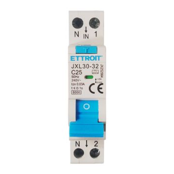 Disjoncteur différentiel ETTROIT JX252564 1P+N 25A 30mA 220V 6kA Classe A