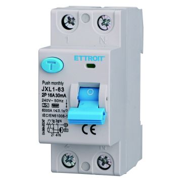Disjoncteur différentiel pur ETTROIT 2P 16A 30mA 220V-6KA Courbe F - JX3216610