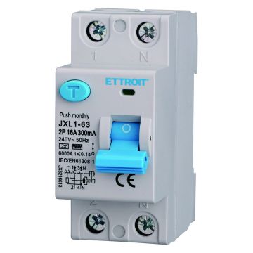Disjoncteur différentiel pur ETTROIT 2P 16A 300mA 220V-6KA Courbe F - JX3216613