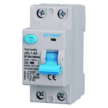 Disjoncteur différentiel pur ETTROIT 2P 25A 300mA 220V-6KA Courbe F - JX3225613