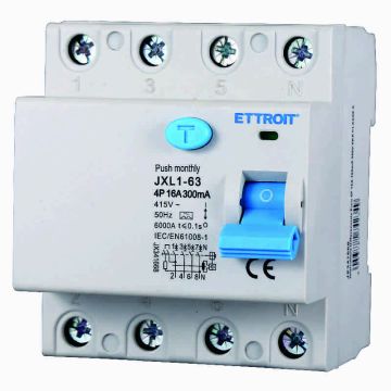 ETTROIT JX341668 Disjoncteur à courant résiduel pur 4P 16A 300mA 380V-6KA CLASSE A